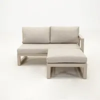 Grosso 2-zits bank L + hocker beige