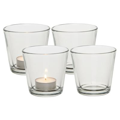 Theelichthouder - 8x stuks - 7,5 cm - transparant - glas - waxinelichthouder - kaarsenhouder