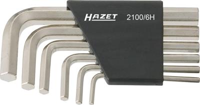 HAZET Set met haakse schroevendraaiers 2100/6H · Binnen-zeskant-profiel · 6-delig · 3 · 4 · 5 · 6 · 8 · 10