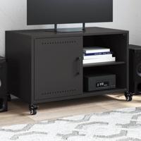 Tv-meubel 68x39x43,5 cm koudgewalst staal zwart