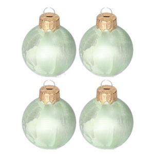 Luxe kleine kerstballen - 16x stuks - 4 cm - groen - glas - ice finish