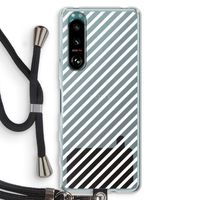 Strepen zwart-wit: Sony Xperia 5 III Transparant Hoesje met koord