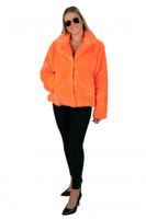 Bontjas neon oranje dames - thumbnail