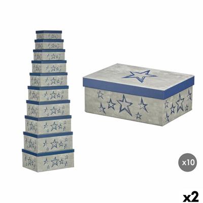 Decoratieve Doos Pincello 66 Blauw Karton (2 Stuks)