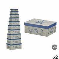 Decoratieve Doos Pincello 66 Blauw Karton (2 Stuks)