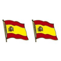 2x stuks pin broche van Vlag Spanje/Spaanse vlag