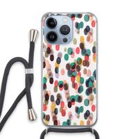 Tropical Dots: iPhone 13 Pro Transparant Hoesje met koord