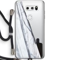 Gestreepte marmer: LG V30 Transparant Hoesje met koord