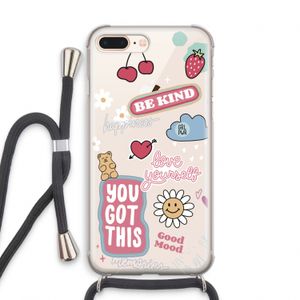 Positivity: iPhone 8 Plus Transparant Hoesje met koord