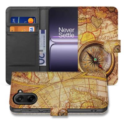 Kompas Geel Oranje Hoesje Voor OnePlus Nord Ce 5 | Bookcase Met Magnetische Sluiting