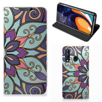 Samsung Galaxy A60 Smart Cover Purple Flower - thumbnail