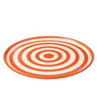 J-Line Plate Granada Stripes Ceramic White|Orange