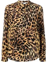 Stella McCartney chemise en soie à imprimé animalier - Noir