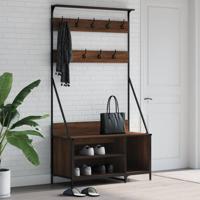 VidaXL Kledingrek met schoenenrek 100x41x184 cm bruin eikenkleur