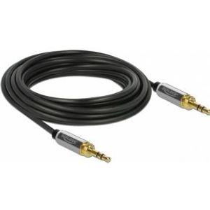 Delock 85787 Stereo Jack Kabel 3,5 mm 3-pins male naar male met schroefadapter 3 m