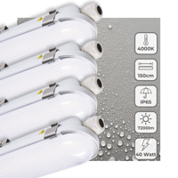 4 PACK - LED&apos;s Light Pro TL armatuur 150 cm - 40W - Energielabel B - Dimbaar licht - 7200 lm - 180Lm/W - IP65 - 4000K - IK08