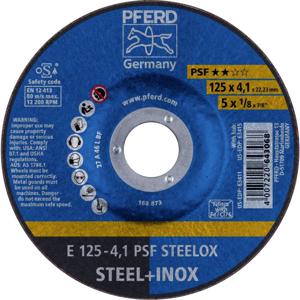 PFERD 69220531 E 125-4,1 PSF STEELOX Afbraamschijf gebogen Diameter 125 mm Boordiameter 22.23 mm RVS, Staal 10 stuk(s)