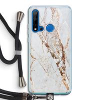 Goud marmer: Huawei P20 Lite (2019) Transparant Hoesje met koord