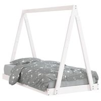 vidaXL Kinderbedframe 80x160 cm massief grenenhout wit