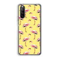 Flamingo's geel: Sony Xperia 10 III Transparant Hoesje