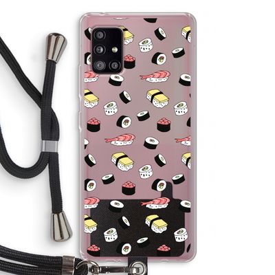 Sushi time: Samsung Galaxy A51 5G Transparant Hoesje met koord