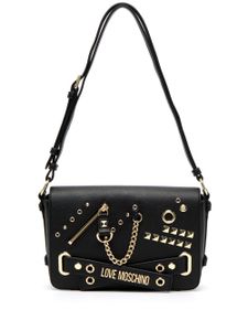 Love Moschino sac porté épaule à détails de clous - Noir