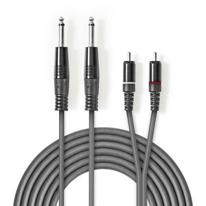 Nedis Stereo-Audiokabel | 2x 6,35 mm Male | 2x RCA Male | 1.5 m | | 1 stuks - COTH23320GY15 COTH23320GY15