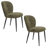 Housecraft Living Alaz Eetkamerstoelen Groen - Set van 2