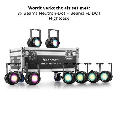 BeamZ 8x Neutron-Dot linkable LED lamp voor buiten 60 W RGB + WW IP65 + Beamz FL-DOT flightcase