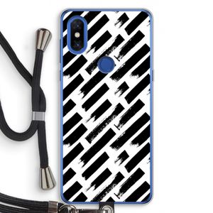 Zwarte vegen: Xiaomi Mi Mix 3 Transparant Hoesje met koord