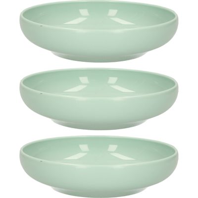 Kommetje/schaaltje - 6x - Dessert/ontbijt - Kunststof - D16 x 4 cm - mintgroen Kommetje/schaaltje - 6x - Dessert/ontbijt - Kunststof - D16 x 4 cm - mintgroen