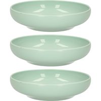 Kommetje/schaaltje - 6x - Dessert/ontbijt - Kunststof - D16 x 4 cm - mintgroen