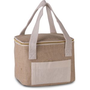 Kleine koeltas jute/canvas naturel 20 cm 5 liter