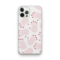 Hands pink: iPhone 12 Pro Transparant Hoesje