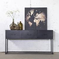 Giga Meubel - Sidetable Zwart Metaal - 160x35x80cm - Urban Big