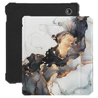 Lunso - Kobo Libra 2 (7 inch) - Vegan saffiano leren sleepcover hoes - Marble Magnus