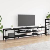 TV-kast Zwart Eiken 201 x 35 x 45 cm Gemonteerd hout en ijzer