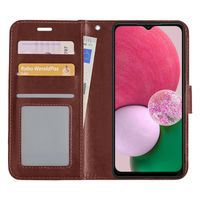 Basey Samsung Galaxy A13 4G Hoesje Book Case Kunstleer Cover Hoes - Bruin - thumbnail