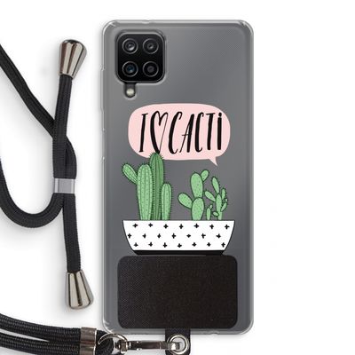 I love cacti: Samsung Galaxy A12 Transparant Hoesje met koord