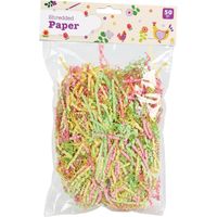 Decoratie paasgras slierten - crepe papier - meerkleurig - 50 gram