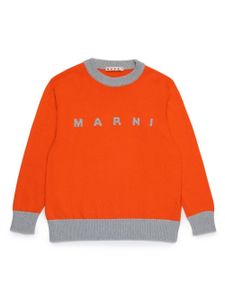 Marni Kids pull en coton à design colour block - Orange