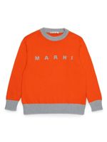 Marni Kids pull en coton à design colour block - Orange - thumbnail