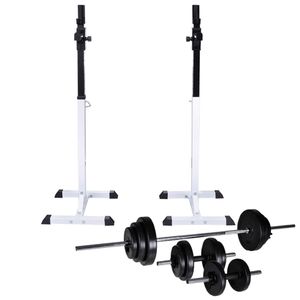 VidaXL Halter-/squatrek met halterset 30,5 kg