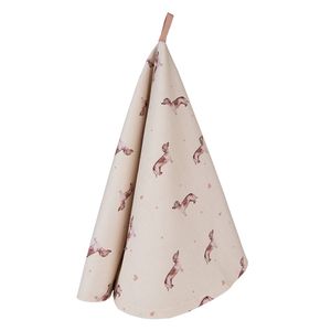 Clayre & Eef Theedoek Ø 80 cm Beige Katoen Rond Teckel Keukenhanddoek Beige Keukenhanddoek