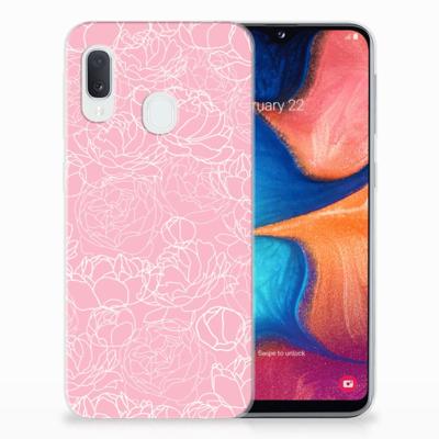 Samsung Galaxy A20e | TPU Case | White Flowers