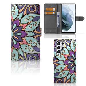 Samsung Galaxy S22 Ultra Hoesje Purple Flower