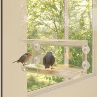 Vogelvoederbakken voor raam 2 st 30x12x15 cm acryl - thumbnail