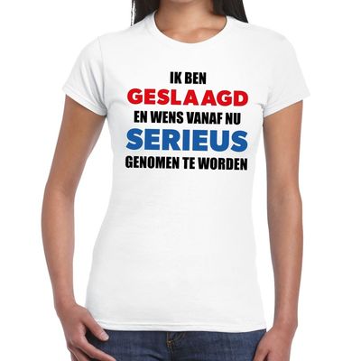 Ik ben geslaagd serieus t-shirt wit dames Ik ben geslaagd serieus t-shirt wit dames