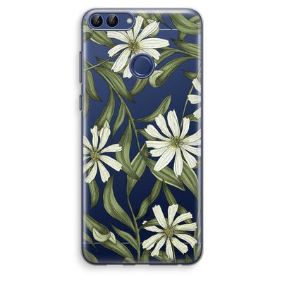Wit bloemenpatroon: Huawei P Smart (2018) Transparant Hoesje