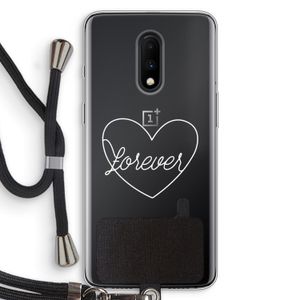 Forever heart pastel: OnePlus 7 Transparant Hoesje met koord